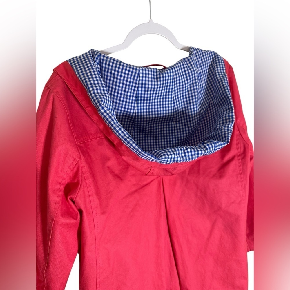 Women’s Talbots Hooded Rain Coat | Gingham Lining | Size Large | Waterproof Coat - Picture 5 of 7